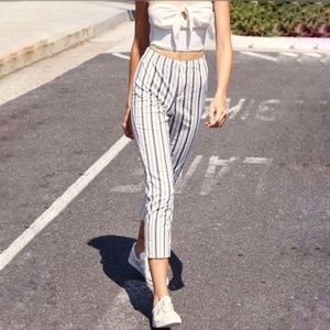 Brandy Melville Black & White Striped Tilden Pants